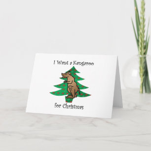 Ik wil een kangoeroe voor Kerstmis Feestdagen Kaart