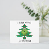 Ik wil een kikker voor Kerstmis Feestdagenkaart (Staand voorkant)