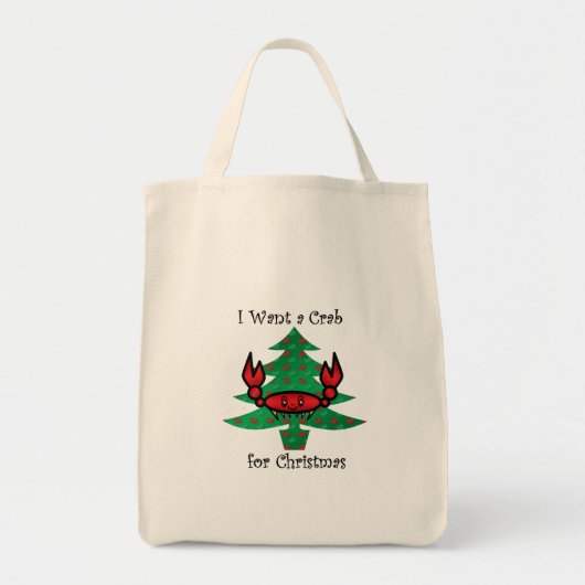 Ik wil een krab voor kerst tote bag (Voorkant)