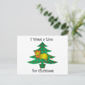 Ik wil een leeuw voor Kerstmis Feestdagenkaart (Staand voorkant)