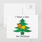 Ik wil een leeuw voor Kerstmis Feestdagenkaart (Voorkant / Achterkant)