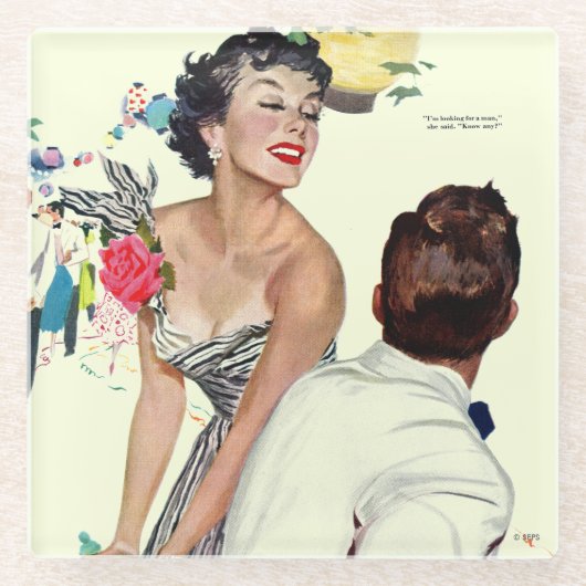 Ik wil een Man 2 Glazen Onderzetter (Voorkant)