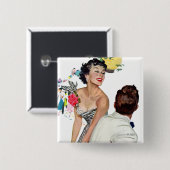 Ik wil een Man Vierkante Button 5,1 Cm (Voorkant /achterkant)