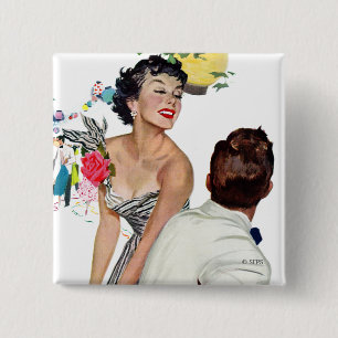 Ik wil een Man Vierkante Button 5,1 Cm