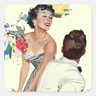 Ik wil een Man Vierkante Sticker