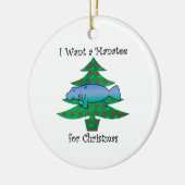 Ik wil een man voor kerstmis keramisch ornament (Links)