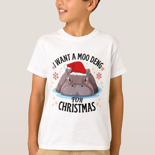 Ik wil een moo deng voor Kerstmis T-shirt (Voorkant)