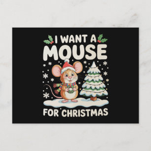 Ik Wil Een Muis Voor Kerstmis Sinterklaas Hoed Sne Feestdagenkaart