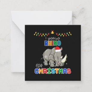 Ik wil een neushoorn voor kerstmis Neushoorn Grapp Notitiekaartje