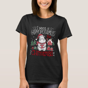 Ik wil een nijlpaard kerstpyjama Schattige nijlpaa T-shirt
