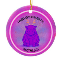 Ik wil een nijlpaard met Kerstmis - Paars