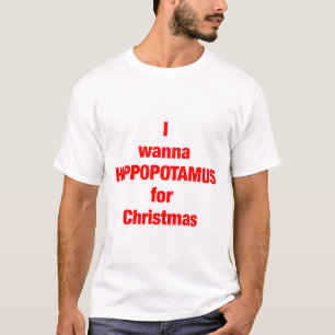 Ik wil een nijlpaard met Kerstmis T-shirt