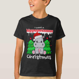 Ik wil een nijlpaard voor de kerstman Cadeaus T-shirt