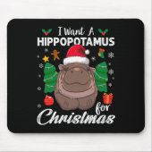 Ik wil een nijlpaard voor kerst en vrolijke kerstm muismat (Voorkant)