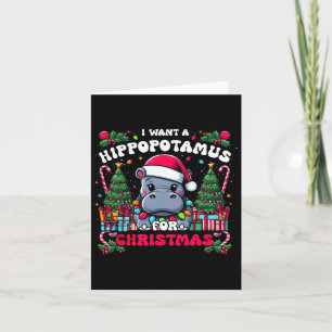Ik wil een nijlpaard voor kerst nijlpaard kerstkoe kaart