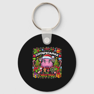 Ik wil een nijlpaard voor kerst nijlpaard kerstkoe sleutelhanger