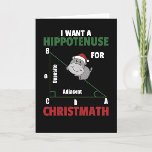 Ik wil een nijlpaard voor kerst Schattige nijlpaar Feestdagen Kaart