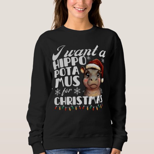 Ik wil een nijlpaard voor kerst Schattige nijlpaar Trui (Voorkant)
