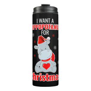 Ik wil een nijlpaard voor kerst - Xmas Hippo Thermosbeker