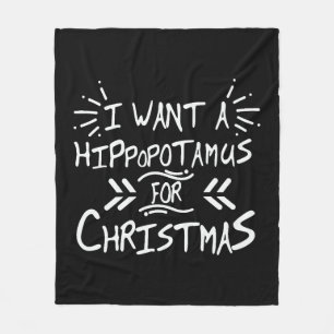 Ik wil een nijlpaard voor kerstdag fleece deken