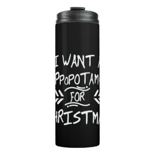 Ik wil een nijlpaard voor kerstdag thermosbeker