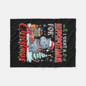 Ik wil een nijlpaard voor kerstkostuum nijlpaard fleece deken (Voorkant (Horizontaal))