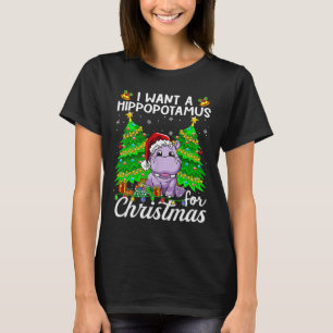Ik wil een nijlpaard voor Kerstlichten Sinterklaas T-shirt