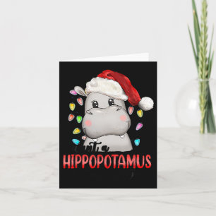Ik wil een nijlpaard voor Kerstmis Hippo Liefde Kaart