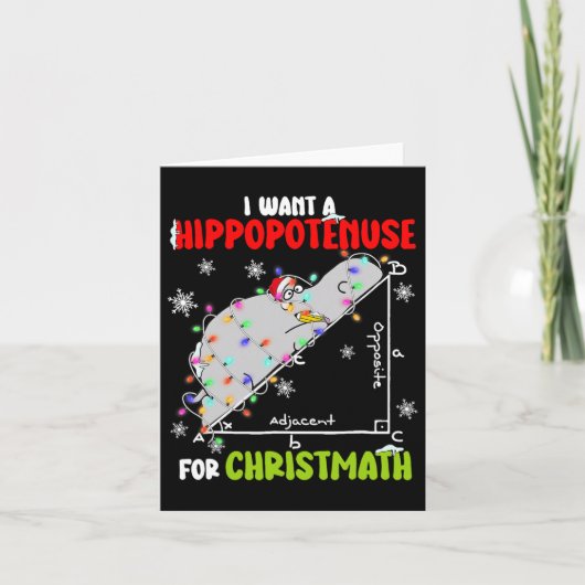 Ik wil een nijlpaard voor Kerstmis Hippo Mat Kaart (Voorkant)