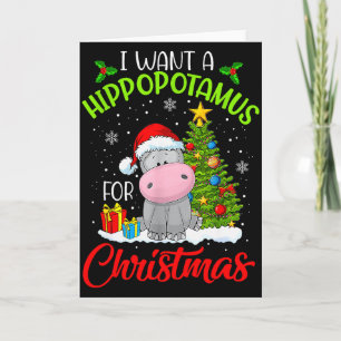 Ik wil een nijlpaard voor kerstmis kaart