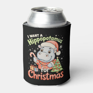 Ik wil een nijlpaard voor Kerstmis Nijlpaard Kerst Blikjeskoeler