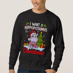 Ik wil een nijlpaard voor Kerstmis pyjama Funny X Trui