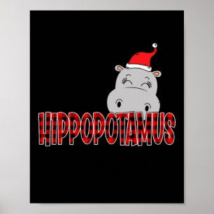 Ik wil een nijlpaard voor kerstmis Xmas Hippo Kid Poster