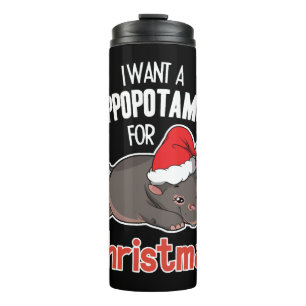 Ik wil een nijlpaard voor kerstmis - Xmas Hippo Thermosbeker