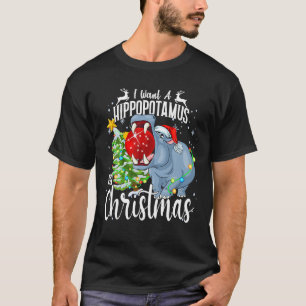 Ik wil een nijlpaard voor kerstmis Xmas nijlpaard T-shirt