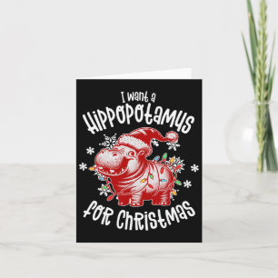 Ik wil een nijlpaard voor kerstverlichting, kerstm kaart