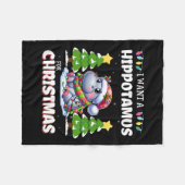 Ik wil een nijlpaard voor kerstvrouwen fleece deken (Voorkant (Horizontaal))