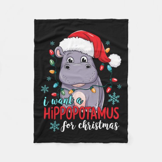 Ik wil een nijlpaard voor Schattigee kerst Fleece Deken (Voorkant)