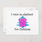 Ik wil een olifant voor kerst feestdagenkaart (Voorkant / Achterkant)
