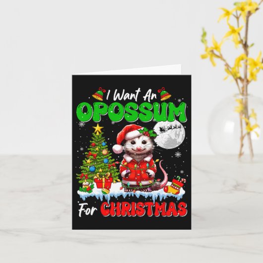 Ik wil een opossum voor de kerstkerstzonnebloem kaart (Gele Bloem)