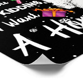 Ik wil een paard voor de Pet van de kerstman sneeu Poster (Hoek)