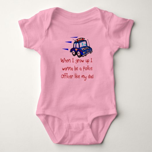 Ik wil een politieagent zijn zoals mijn vader Baby Romper (Voorkant)