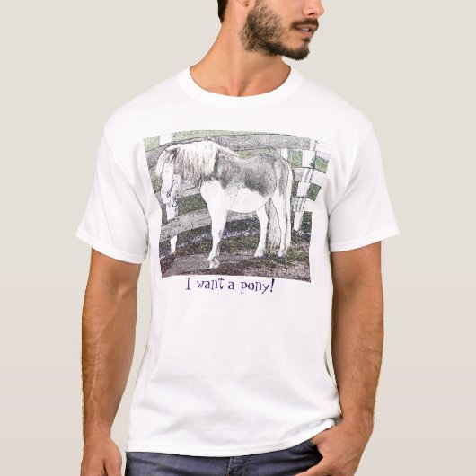 Ik wil een pony. T-shirt (Voorkant)