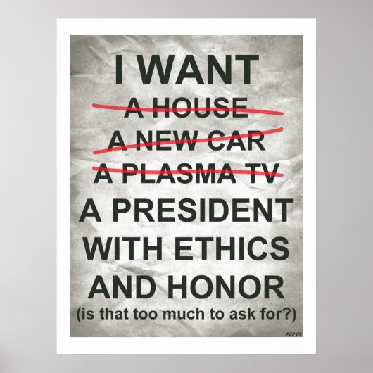 Ik wil een President Poster (Voorkant)
