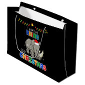 Ik wil een Rhino voor kerstcadeau. Groot Cadeauzakje (Voorkant Gekanteld)