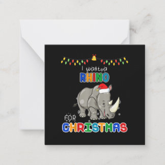 Ik wil een Rhino voor kerstcadeau. Notitiekaartje