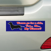 Ik wil een ride... Wiener Dog Bumpersticker (Op auto)