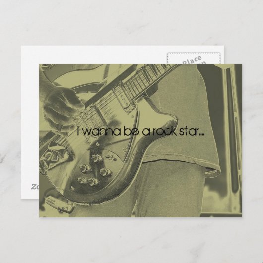 Ik wil een rockster zijn.... briefkaart (Voorkant / Achterkant)