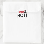 " Ik wil een Roti" (rood) Ronde Sticker (Tas)