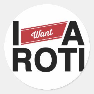 " Ik wil een Roti" (rood) Ronde Sticker